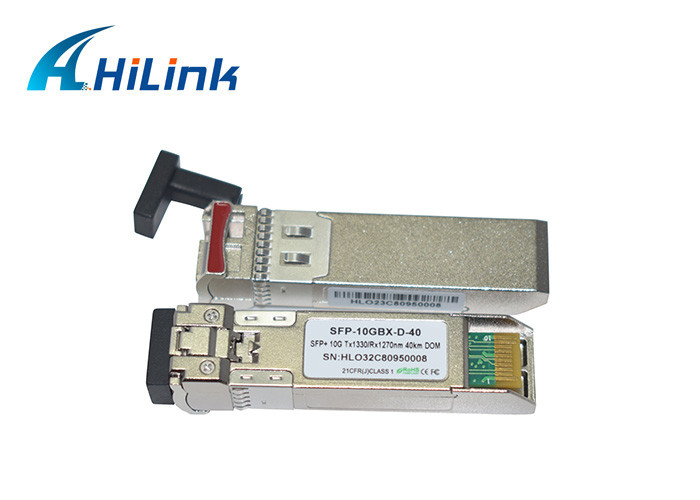 Hilink 10G SFP+ BIDI WDM 40km Fiber Optic Transceiver Module 1270nm 1330nm Hot Pluggable