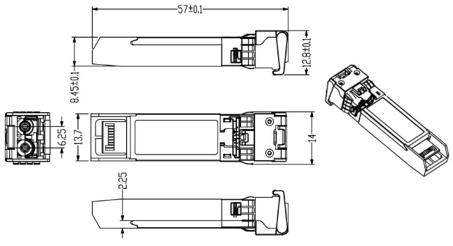 25G ZR SFP 80KM LC 25G Ethernet SFP Transceiver DOM 1310nm Πηρακτήρες οπτικών ινών 4