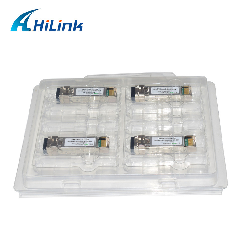 Μονάδα πομποδέκτη διπλής όψης LC SMF 10G DWDM SFP+ C17-C61 100km DOM για μετάδοση