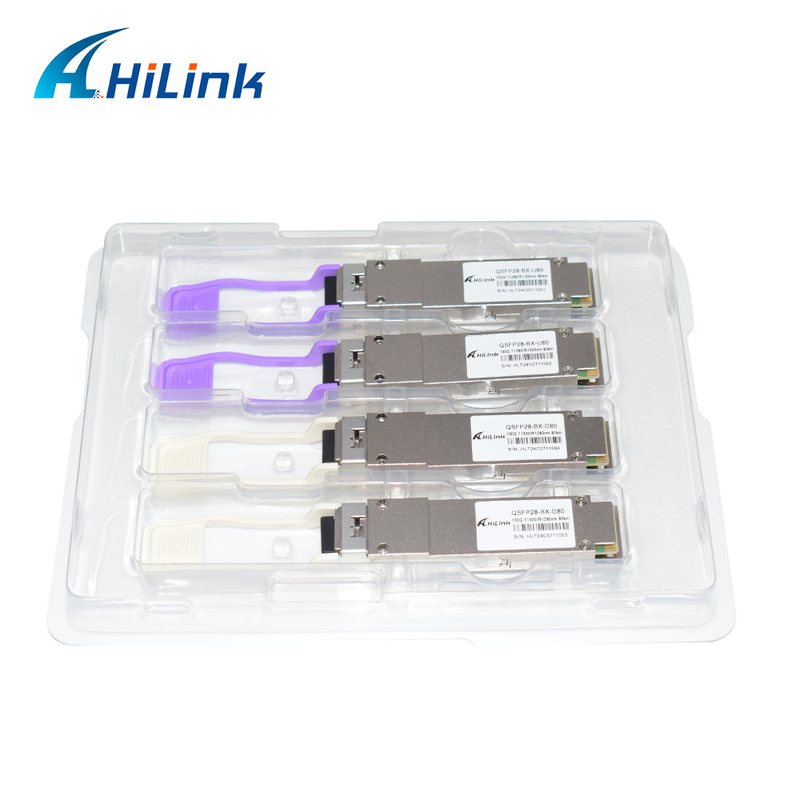 100Gb/s QSFP28 BiDi 80km Πηρακτηριστή θερμό-ενσωματώσιμο μοντέλο οπτικού δέκτη LC/UPC DOM