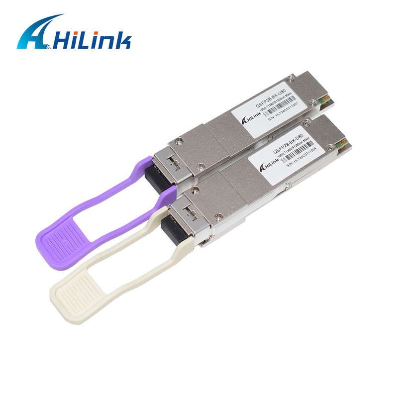 100Gb/s QSFP28 BiDi 80km Πηρακτηριστή θερμό-ενσωματώσιμο μοντέλο οπτικού δέκτη LC/UPC DOM