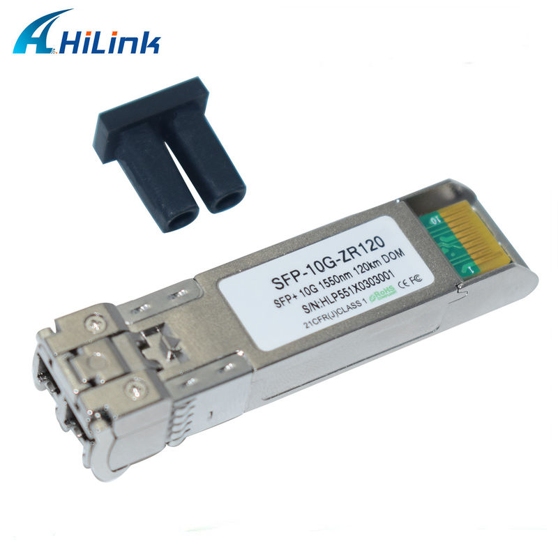 Διαμόρφωση πομπού-δέκτη οπτικών ινών Long-Range 10G Base SFP ZR 120KM 1550NM, συμβατή με σύνδεσμο LC
