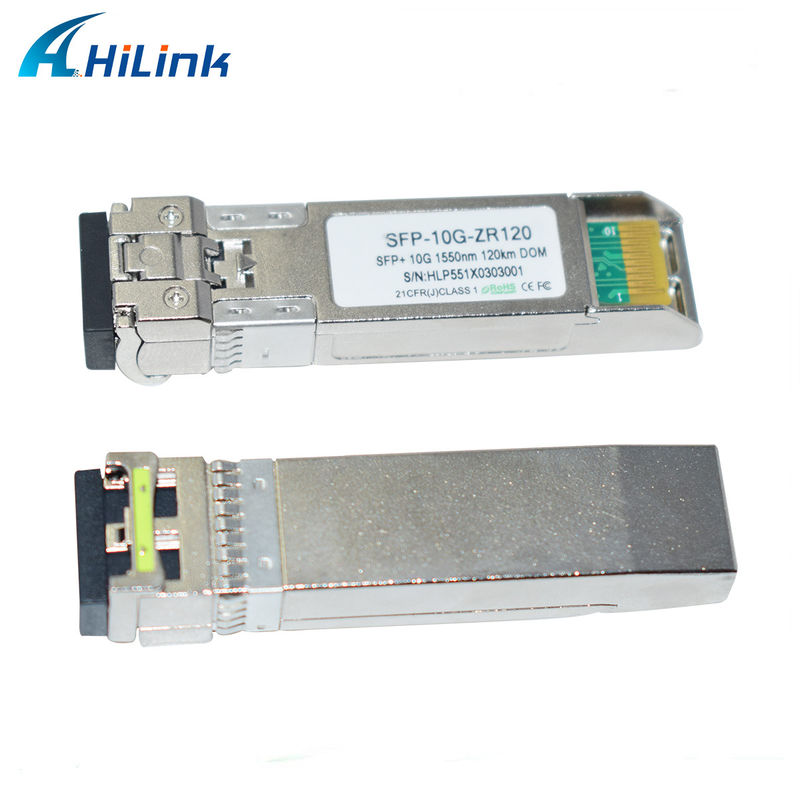 Διαμόρφωση πομπού-δέκτη οπτικών ινών Long-Range 10G Base SFP ZR 120KM 1550NM, συμβατή με σύνδεσμο LC