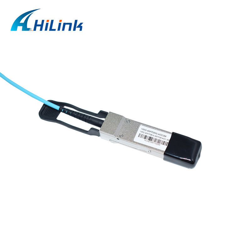 Πιστοποιημένο 100G QSFP28 έως 4xSFP28 AOC OM3 Breakout Active Optical Cable με μήκος καλωδίου 1-5m και πιστοποίηση CE RoHS