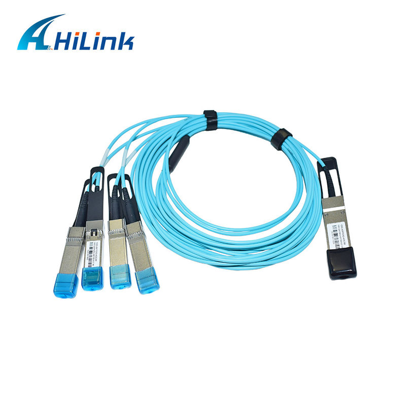 Πιστοποιημένο 100G QSFP28 έως 4xSFP28 AOC OM3 Breakout Active Optical Cable με μήκος καλωδίου 1-5m και πιστοποίηση CE RoHS