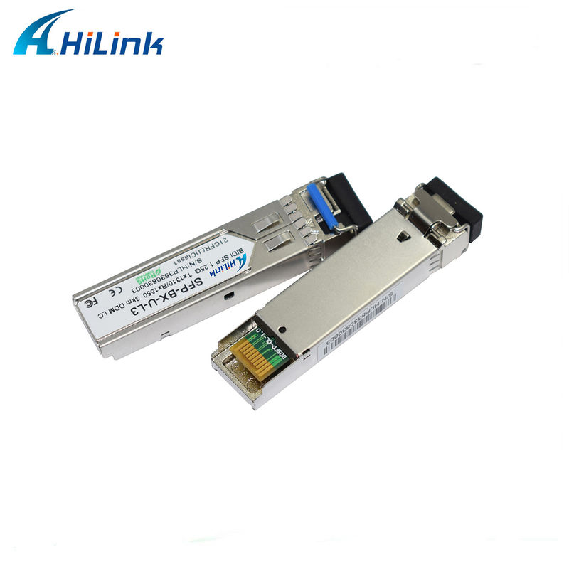 1.25G BIDI 1310/1550nm 3km SFP δέκτη για τη μετάδοση δεδομένων μεγάλης απόστασης σε θερμοκρασία 0 έως 70C