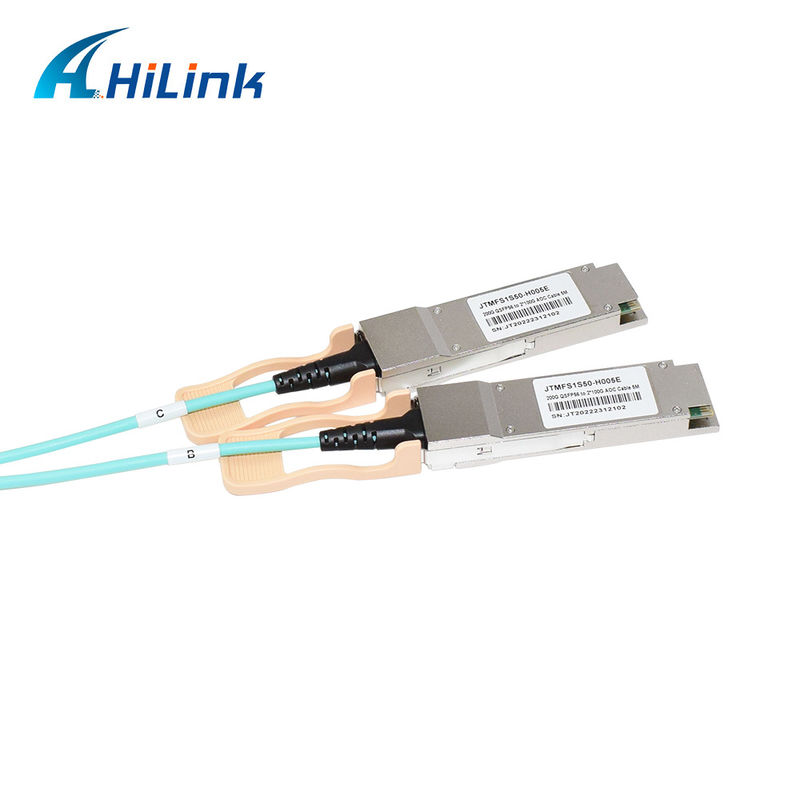 Πιστοποιημένο 200G QSFP56 σε 2*QSFP28 2*100G Active Optical Cable AOC Λύση για Μετάδοση Δεδομένων σε Ακραίες Θερμοκρασίες