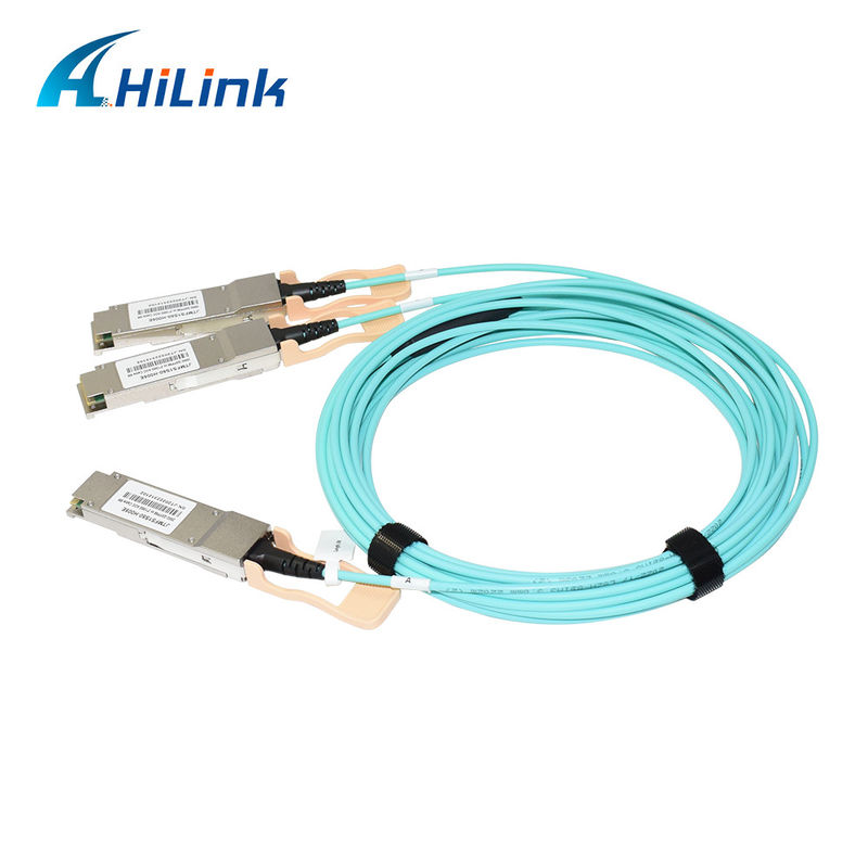 Πιστοποιημένο 200G QSFP56 σε 2*QSFP28 2*100G Active Optical Cable AOC Λύση για Μετάδοση Δεδομένων σε Ακραίες Θερμοκρασίες