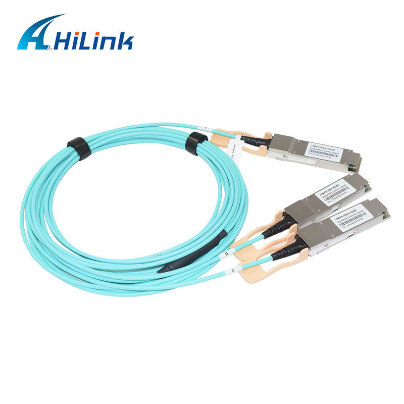 Πιστοποιημένο 200G QSFP56 σε 2*QSFP28 2*100G Active Optical Cable AOC Λύση για Μετάδοση Δεδομένων σε Ακραίες Θερμοκρασίες