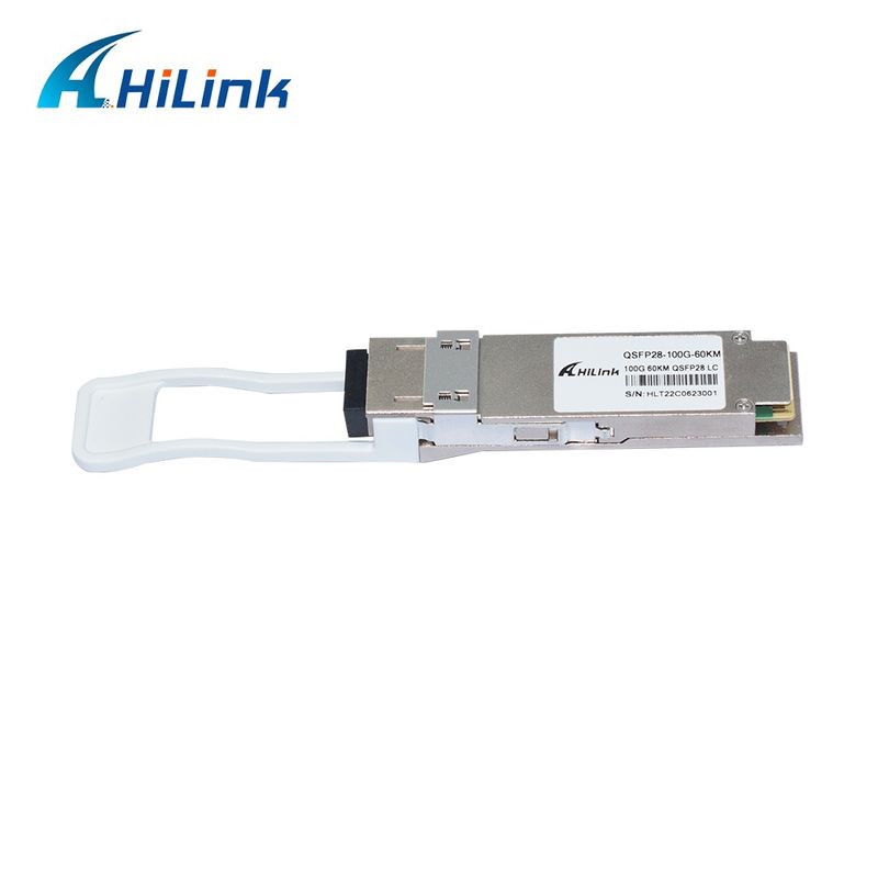 100Gb/s 60km QSFP28 Πομποδέκτης Hot Pluggable Διπλός Συνδετήρας LC EML+PIN με SOA  Single mode DDM