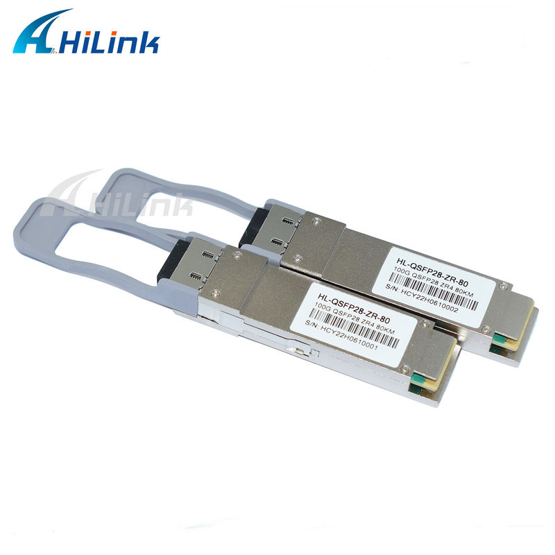 100Gb/s 80km QSFP28 Πομποδέκτης Hot Pluggable Διπλός Συνδετήρας LC LAN WDM EML TOSA SOA PIN SMF