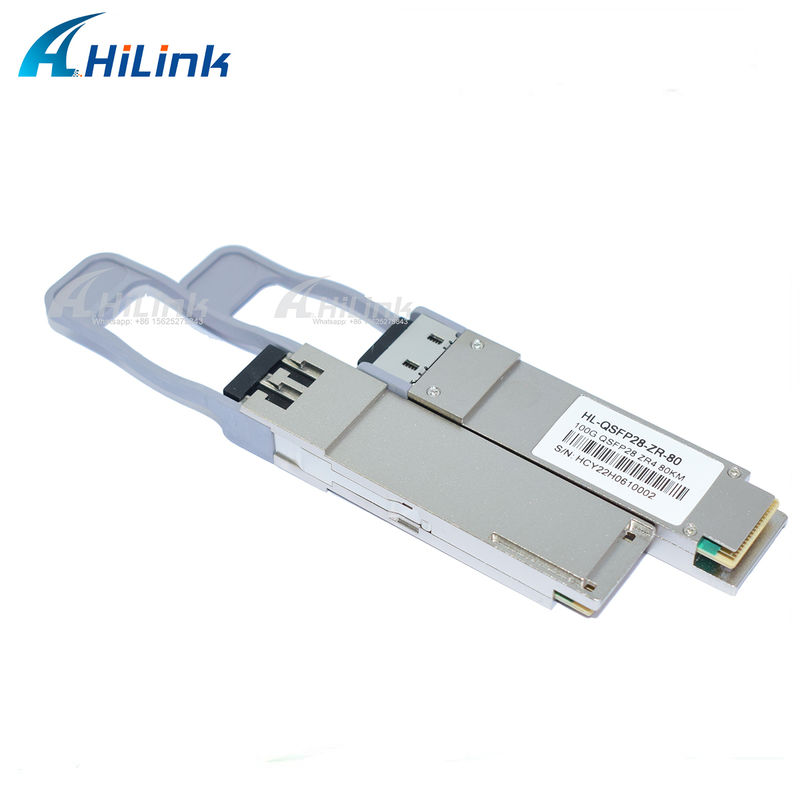100Gb/s 80km QSFP28 Πομποδέκτης Hot Pluggable Διπλός Συνδετήρας LC LAN WDM EML TOSA SOA PIN SMF