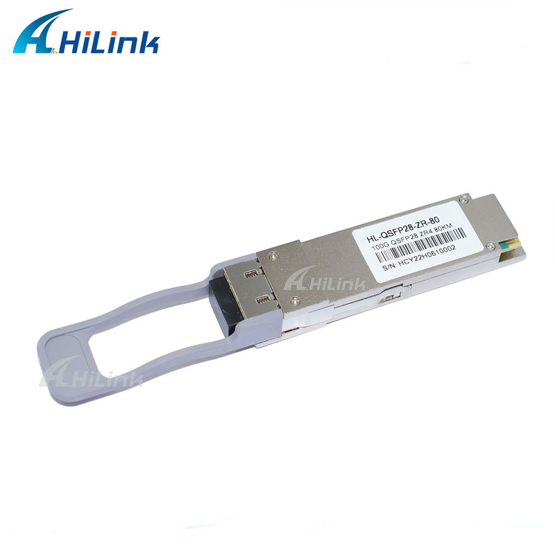 100Gb/s 80km QSFP28 Πομποδέκτης Hot Pluggable Διπλός Συνδετήρας LC LAN WDM EML TOSA SOA PIN SMF