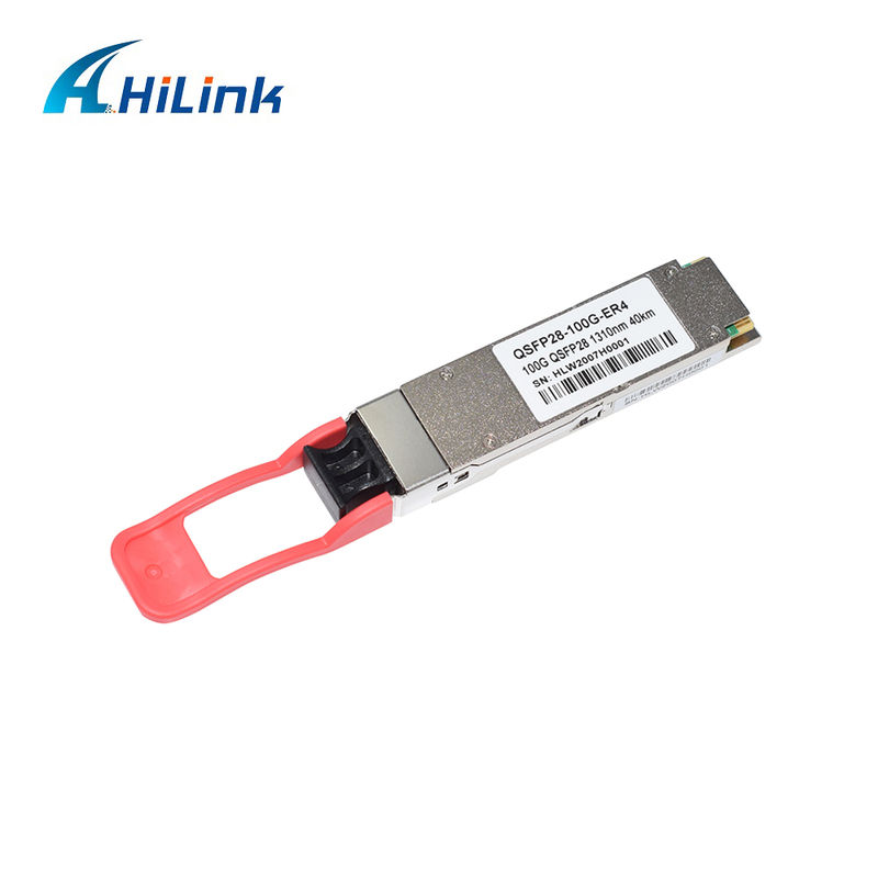 Δέκτης πομπού οπτικών ινών 100Gb/s QSFP28 ER4 40KM Hot Pluggable Duplex LC LAN WDM APD SMF Συμβατό με RoHS-6