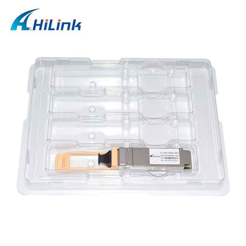 QSFP200G QSFP56 200G SR4 Hot Pluggable Optical Transceiver 70m@OM3 100m@OM4 FEC Single MPO12 Multimode Fiber RoHS complaint High Speed for 200GBASE-SR4 Ethernet links Data centers