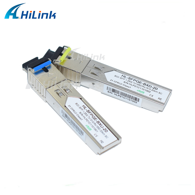 1.25G BIDI SFP Transceiver 20KM with Low Power Dissipation and Single SC Connector for Gigabit Ethernet
