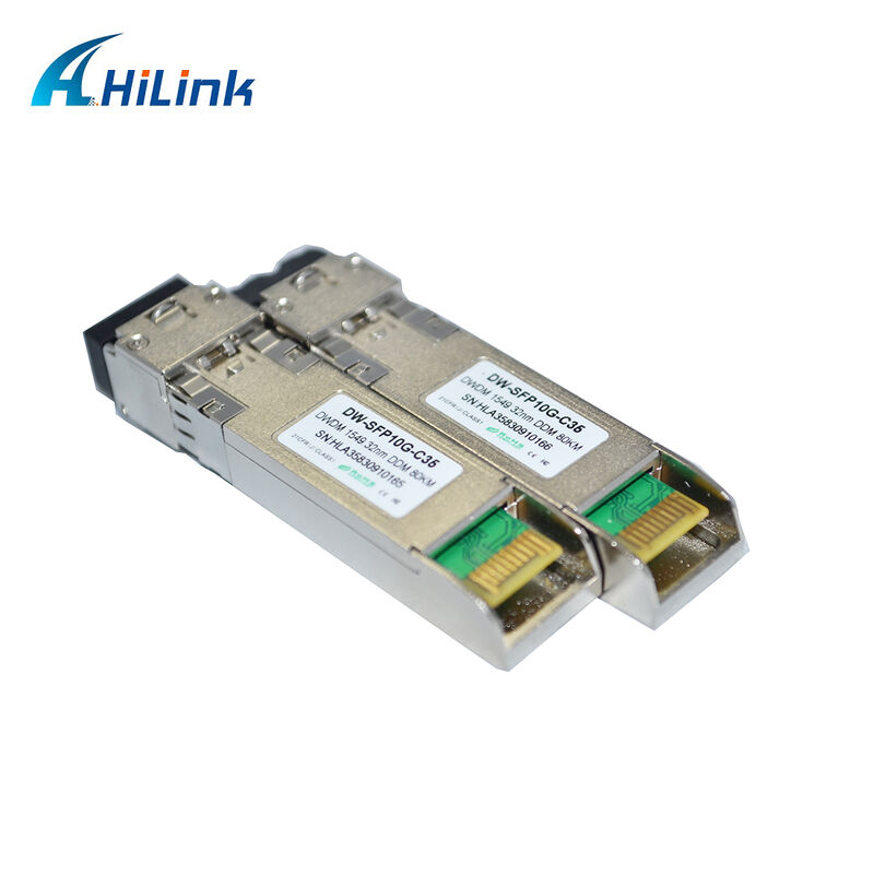 10G SFP+ DWDM Πηρακτήρας 80km 100km CH17~61 120km CH20~55 100GHz Βιομηχανική εμπορική θερμοκρασία
