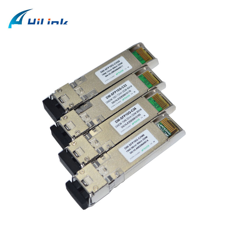 10G SFP+ DWDM Πηρακτήρας 80km 100km CH17~61 120km CH20~55 100GHz Βιομηχανική εμπορική θερμοκρασία