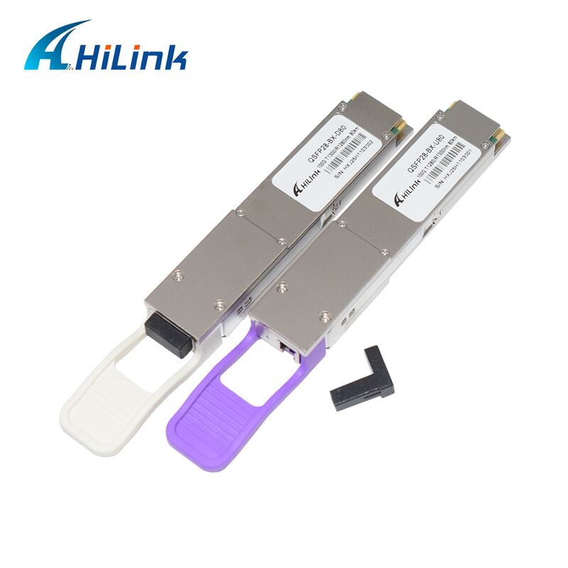 Οπτική μονάδα πομποδέκτη Hilink QSFP28-BX-U80/D80 100Gb/s BIDI με εμβέλεια 80km για 100G Ethernet