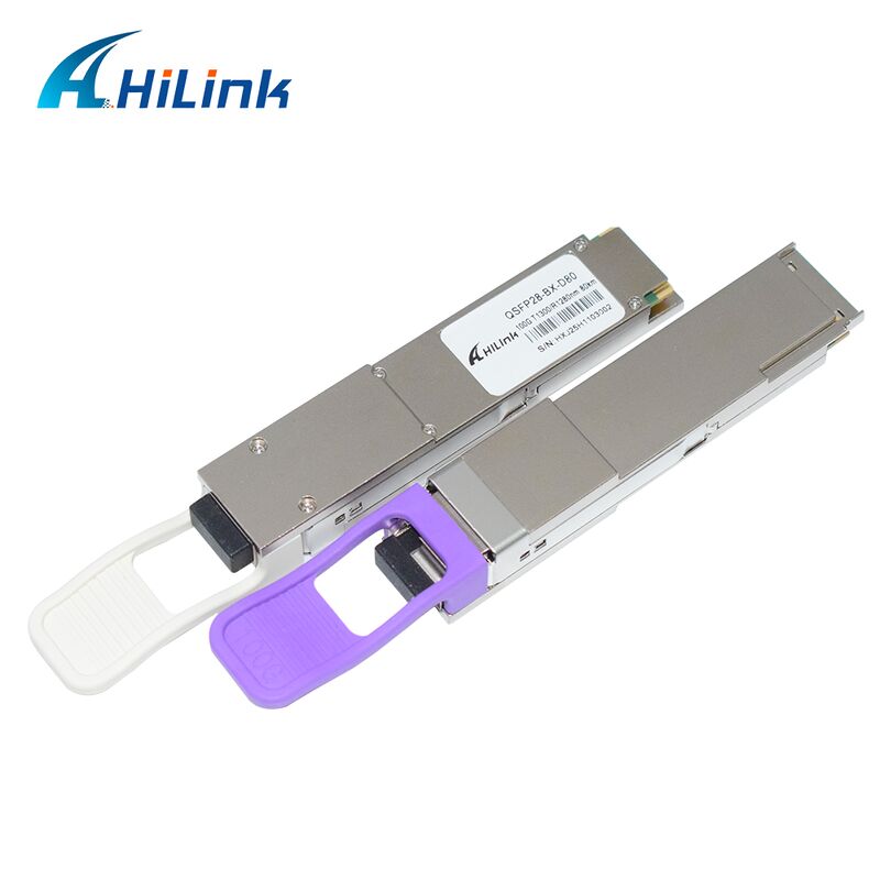Οπτική μονάδα πομποδέκτη Hilink QSFP28-BX-U80/D80 100Gb/s BIDI με εμβέλεια 80km για 100G Ethernet