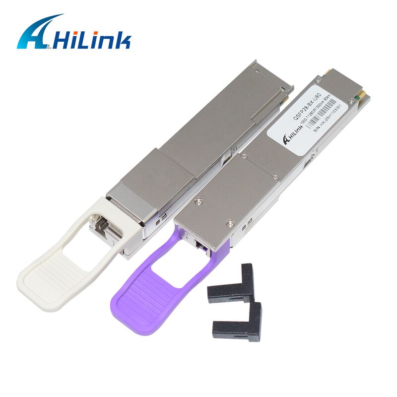 Οπτική μονάδα πομποδέκτη Hilink QSFP28-BX-U80/D80 100Gb/s BIDI με εμβέλεια 80km για 100G Ethernet