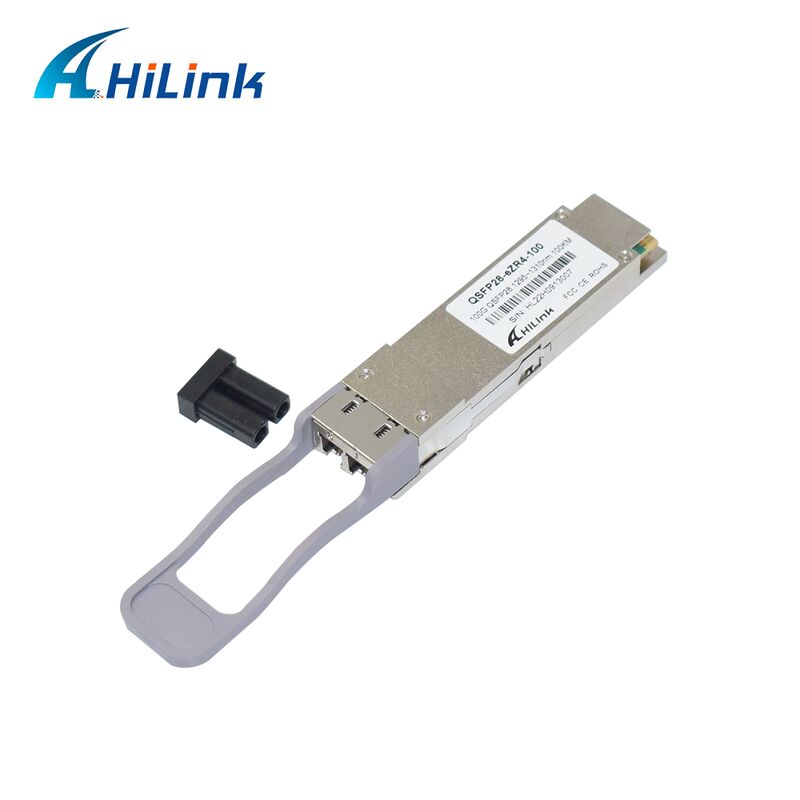 Οπτική μονάδα πομποδέκτη Hilink 100G QSFP28 με απόσταση 100 χλμ., ρυθμό δεδομένων 100G και συμμόρφωση ZR4+