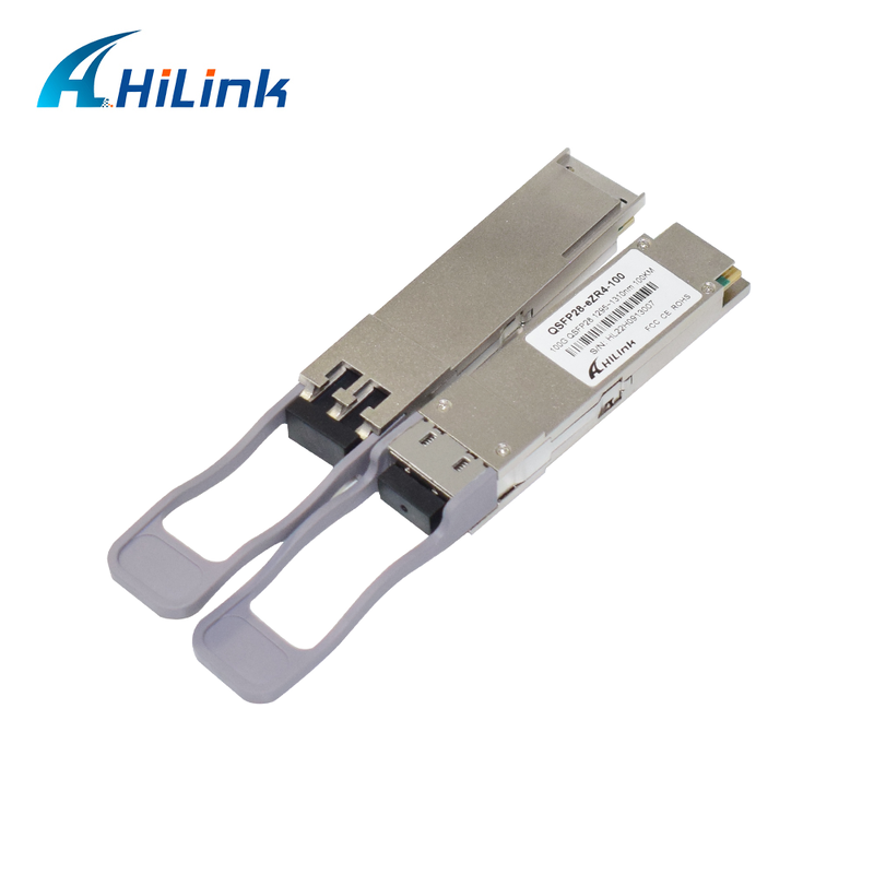 Οπτικός δέκτης λήψης Hilink 100G QSFP28 με απόσταση 100 χλμ. μήκος κύματος 1295~1304nm και ανιχνευτής PIN SOA