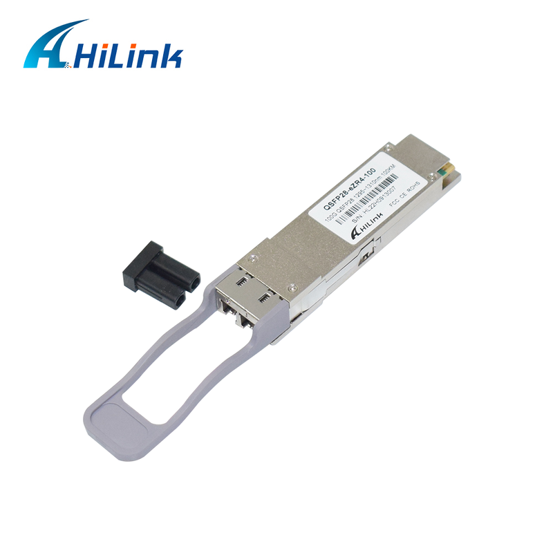 Οπτικός δέκτης λήψης Hilink 100G QSFP28 με απόσταση 100 χλμ. μήκος κύματος 1295~1304nm και ανιχνευτής PIN SOA