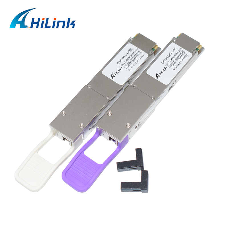 Hilink QSFP28-BX 100Gb/s 80Km BIDI οπτική μονάδα δέκτη για μεταφορά δεδομένων υψηλής ταχύτητας