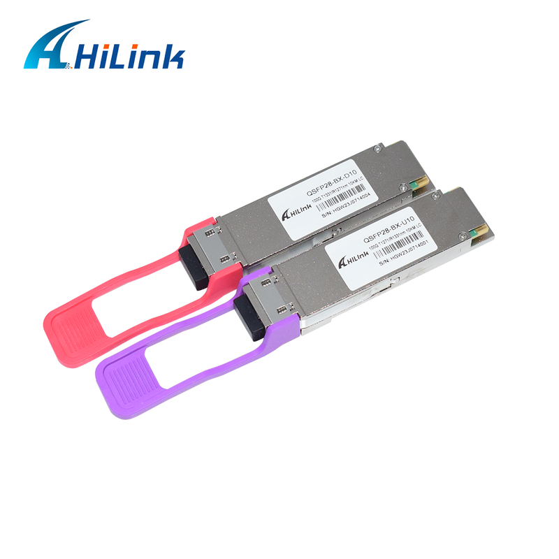 QSFP28 100G BIDI 10KM Οπτικός δέκτης SMF Simplex LC Connector DDM 1271/1331