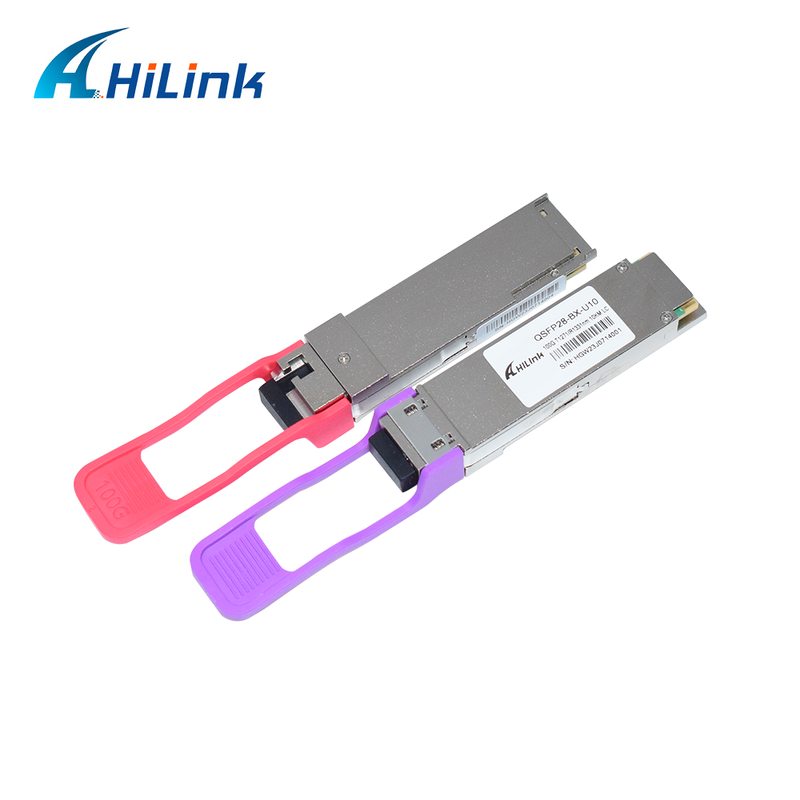 QSFP28 100G BIDI 10KM Οπτικός δέκτης SMF Simplex LC Connector DDM 1271/1331