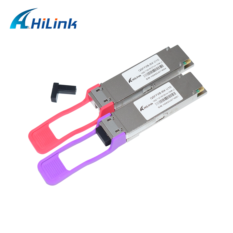 QSFP28 100G BIDI 10KM Οπτικός δέκτης SMF Simplex LC Connector DDM 1271/1331