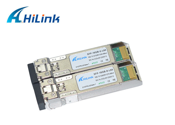 WDM 60KM 1270nm 1330nm πομποδεκτών 10G SFP+ BIDI οπτικών ινών συνδετήρων Hilink LC