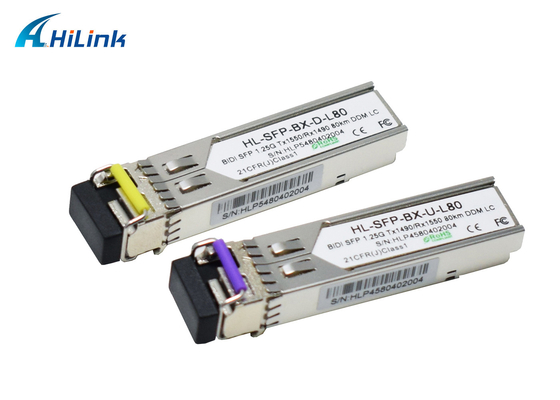 Ενότητα πομποδεκτών 1000BASE 1.25G Ethernet Gigabit BIDI SFP+ TX1490/RX1550nm 80KM