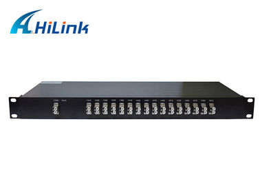 Το διπλό ράφι ενότητας 1U ινών CWDM Mux Demux τοποθετεί το λιμένα 1310nm~1610nm μετάλλων 16ch